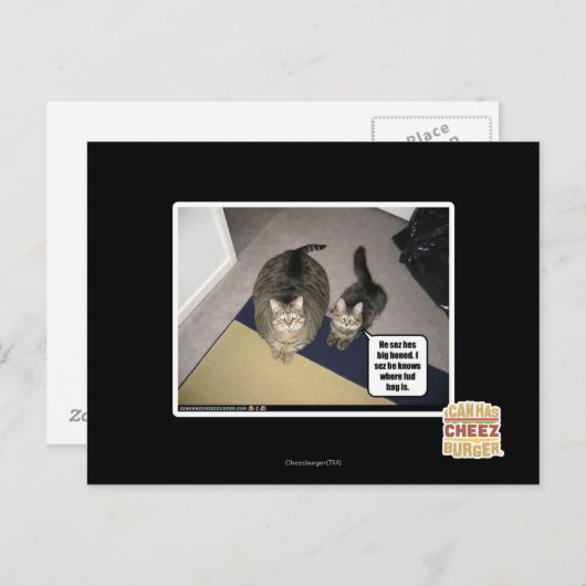 Hij ziet haar groot uitgebeend. briefkaart (Voorkant / Achterkant)