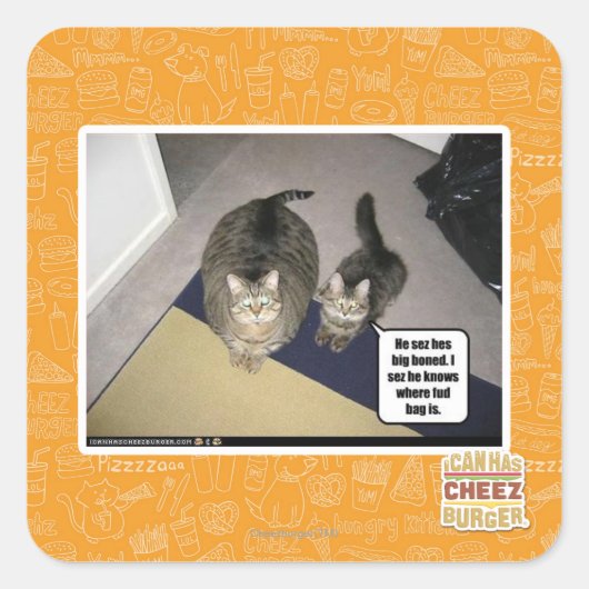 Hij ziet haar groot uitgebeend. vierkante sticker (Voorkant)