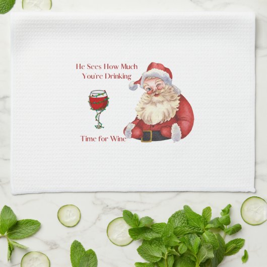 Hij ziet hoeveel je Drink Theedoek (Gevouwen)