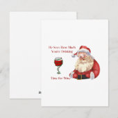 Hij ziet hoeveel je drinkt met Sinterklaas op een Feestdagenkaart (Voorkant / Achterkant)