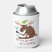 Hij ziet je als hij een raar kerstrendier Drink Blikjeskoeler (Blikje Voorkant)