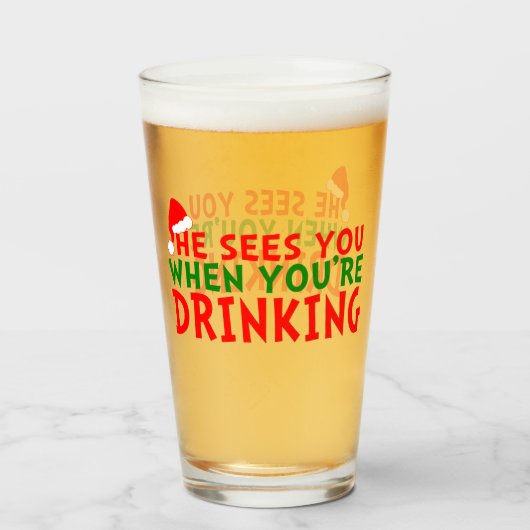 Hij ziet je als je drink glas (Achterkant gevuld)