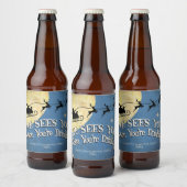 Hij ziet je als je Drink, vakantie Bier Etiket (Flessen)
