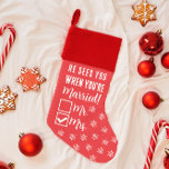 Hij ziet je als je getrouwd bent met mevrouw Pas g Kerstsok<br><div class="desc">Leuke kerstkous voor getrouwd stel - perfect voor de eerste kerst getrouwd. Het ontwerp is voorzien van de tekst: "Hij ziet je als je getrouwd bent!" Meneer en mevrouw zijn bedrukt met selectievakjes en dit ontwerp is aangevinkt voor mevrouw (bijpassend ontwerp voor meneer is verkrijgbaar in mijn winkel). Mooi idee...</div>