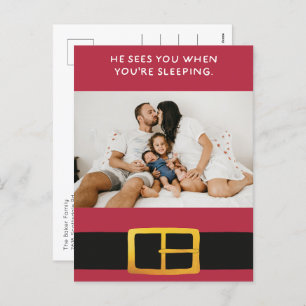 Hij ziet je als je slaapt Foto Feestdagenkaart