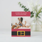 Hij ziet je als je slaapt Foto Feestdagenkaart (Staand voorkant)