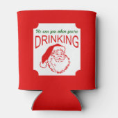 Hij ziet je rode kerst Koelbox Blikjeskoeler (Achterkant)