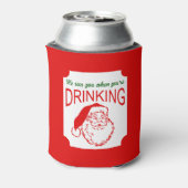 Hij ziet je rode kerst Koelbox Blikjeskoeler (Blikje Achterkant)