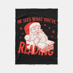 Hij ziet wat je hebt gelezen Funny Bookish San Fleece Deken