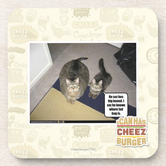 Hij ziet zijn grote beenderen. bier onderzetter (Voorkant)