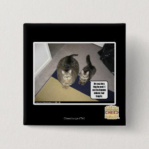 Hij ziet zijn grote beenderen. vierkante button 5,1 cm