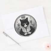 Hij/zij Gothic Kat Ronde Sticker (Envelop)