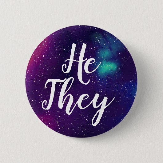Hij/zij hebben Galaxy Pronoun  Ronde Button 5,7 Cm (Voorkant)