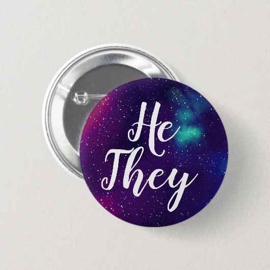 Hij/zij hebben Galaxy Pronoun Ronde Button 5,7 Cm (Voorkant /achterkant)