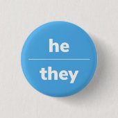 Hij/zij pronoun Pin, 1¼ inch-toets Ronde Button 3,2 Cm (Voorkant)