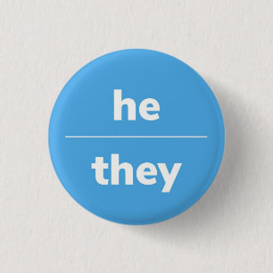 Hij/zij pronoun Pin, 1¼ inch-toets Ronde Button 3,2 Cm