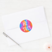 HIJ/ZIJ Pronounouns Rainbow Handlettering Sheet of Ronde Sticker (Envelop)