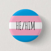 hij/zij spreekt trans - pride vlag uit ronde button 3,2 cm (Voorkant)