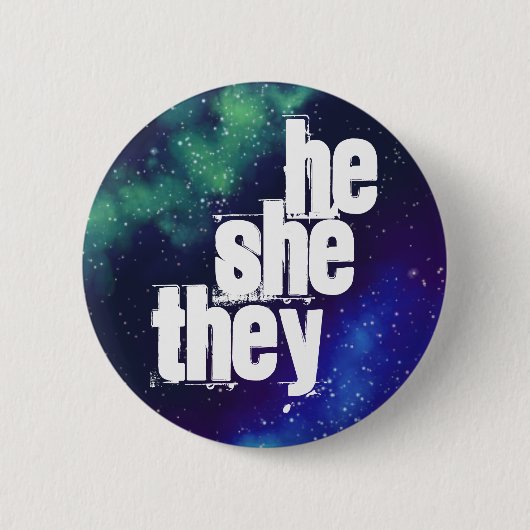 Hij/zij/zij hebben de Button van Galaxy Pronoun  (Voorkant)
