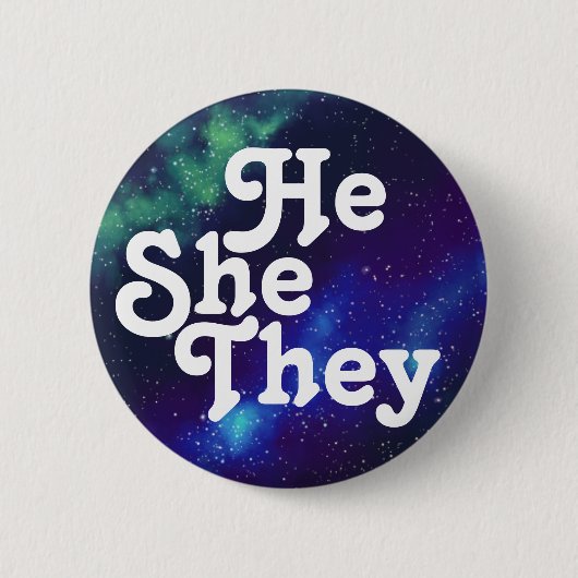 Hij/zij/zij hebben de Button van Galaxy Pronoun  (Voorkant)