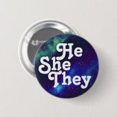 Hij/zij/zij hebben de Button van Galaxy Pronoun  (Voorkant /achterkant)