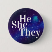 Hij/zij/zij hebben Galaxy Pronoun  Ronde Button 5,7 Cm (Voorkant)