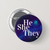 Hij/zij/zij hebben Galaxy Pronoun  Ronde Button 5,7 Cm (Voorkant /achterkant)