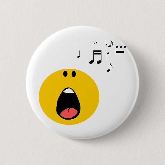hij zingt zijn hart uit ronde button 5,7 cm (Voorkant)