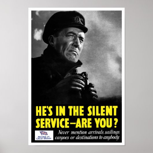 Hij zit in de stille dienst, hè? — WKII Poster (Voorkant)