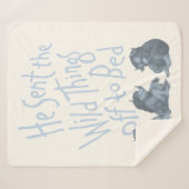 Hij zond de wilde dingen uit naar bed - blauw sherpa deken (Voorkant (horizontaal))