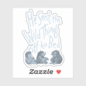 Hij zond de wilde dingen uit naar bed - blauw sticker (Vel)