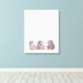 Hij zond de wilde dingen uit naar bed - roze canvas afdruk (Insitu (Houten vloer))