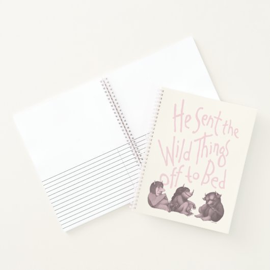 Hij zond de wilde dingen uit naar bed - roze notitieboek (Binnen)