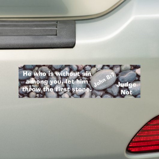 Hij zonder zonde bumpersticker (Op auto)