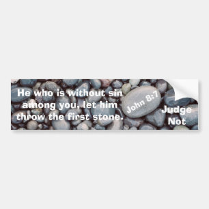 Hij zonder zonde bumpersticker