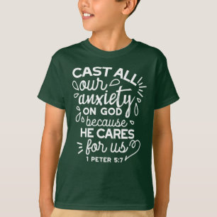 Hij zorgt voor jou – Aanmoedigende christelijke qu T-shirt