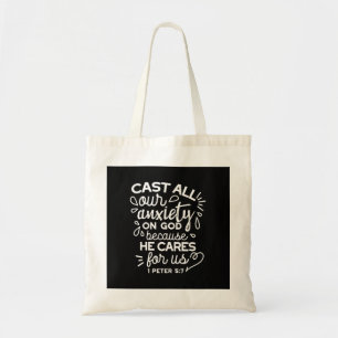 Hij zorgt voor jou – Aanmoedigende christelijke qu Tote Bag