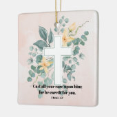 Hij zorgt voor jou keramisch ornament (Links)