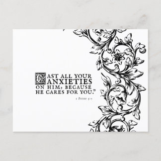 Hij zorgt voor u Bijbelcitaat Briefkaart