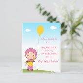 Hijab Girl Get Well Briefkaart (Staand voorkant)