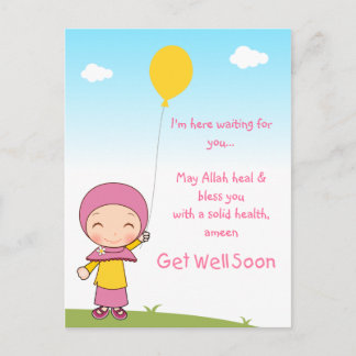 Hijab Girl Get Well Briefkaart
