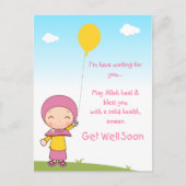 Hijab Girl Get Well Briefkaart (Voorkant)