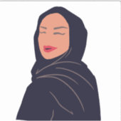 hijab hijabi meisje sticker (Voorkant)