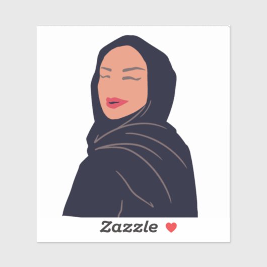 hijab hijabi meisje sticker (Vel)
