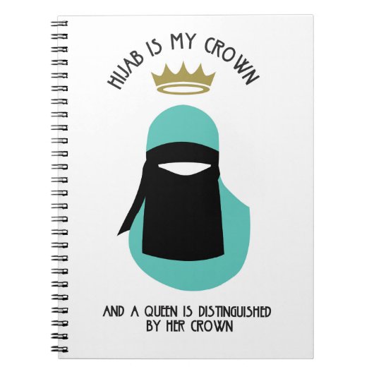 Hijab is mijn kroon - AQUA NIQAB FACELESS Notitieboek (Voorkant)