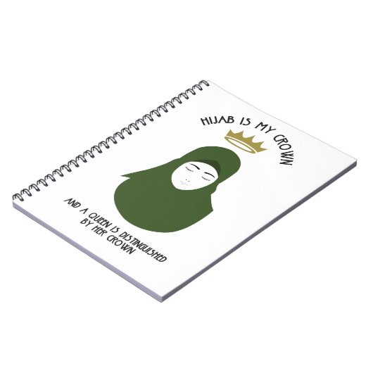 Hijab is mijn kroon - AVOCADO spiral notebook Notitieboek (Linkerzijde)