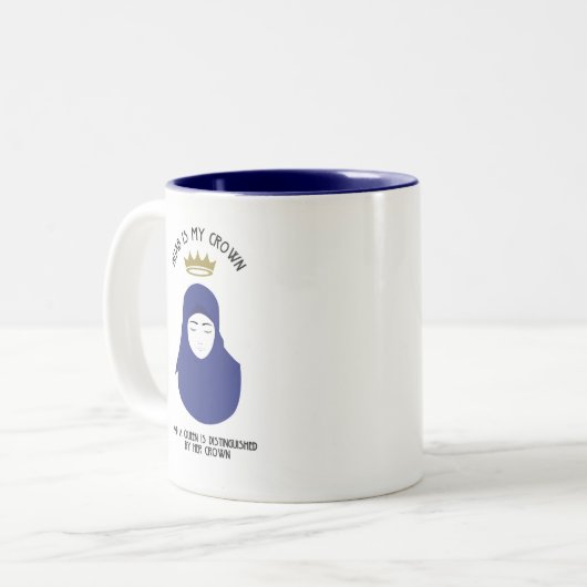 Hijab is mijn kroon - BLUE Coffee Mok (Voorkant links)