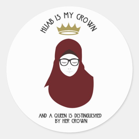 Hijab is mijn kroon - GLASSEN Ronde Sticker (Voorkant)