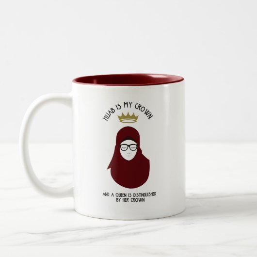 Hijab is mijn kroon - GLASSEN Tweekleurige Koffiemok (Links)