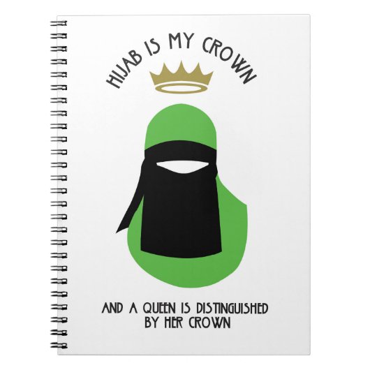 Hijab is mijn kroon - GREEN NIQAB FACELESS Notitieboek (Voorkant)
